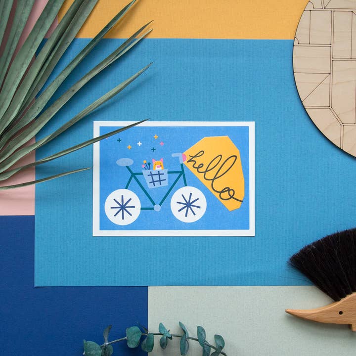 HELLO BIKE RISOGRAPH PRINT for wholesale by LEMONNI