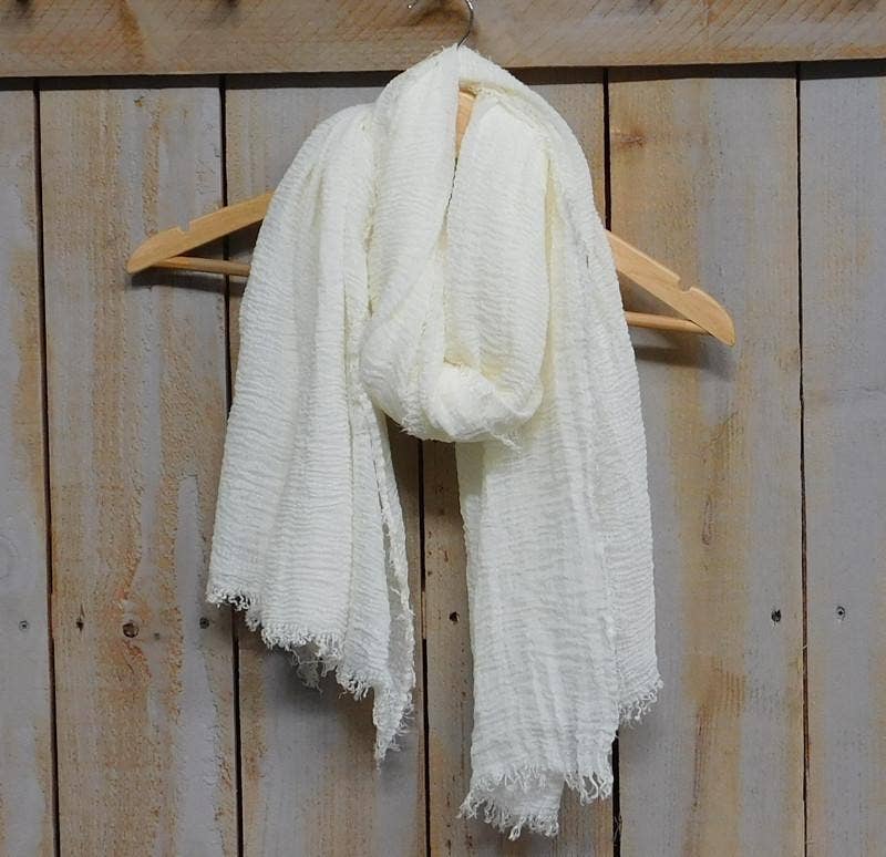 Hadley Wren – Großhandel Schal – Damen – Klassischer weicher Feststoff - Elfenbein1