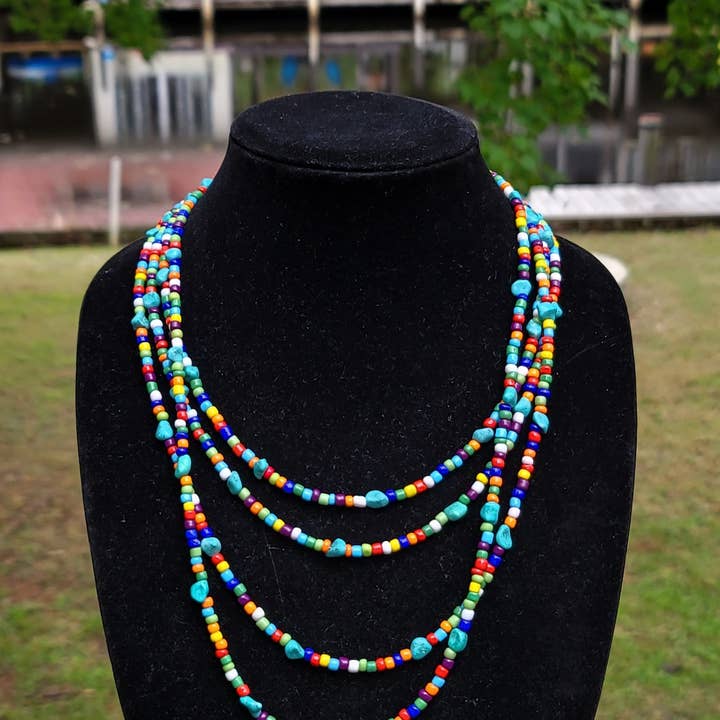 Horse Spirit Studio - Wholesale Beaded/Pearl Necklace - Set- 4 Native American made Turquoise, glass bead necklaces2
