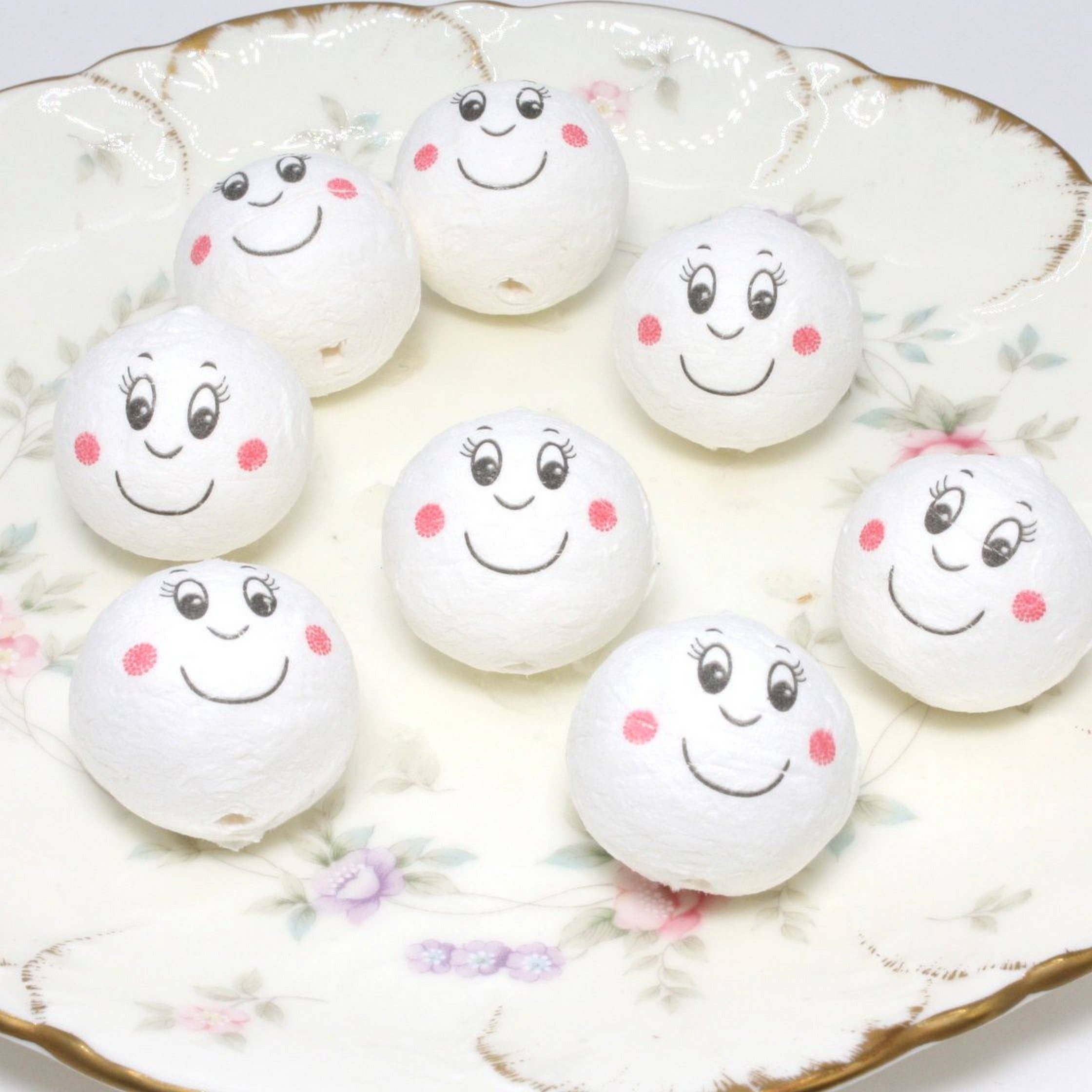 Smiley Rosy Cheeks - 1" Cotton Dollhead - Set of 8 for wholesale on Faire1