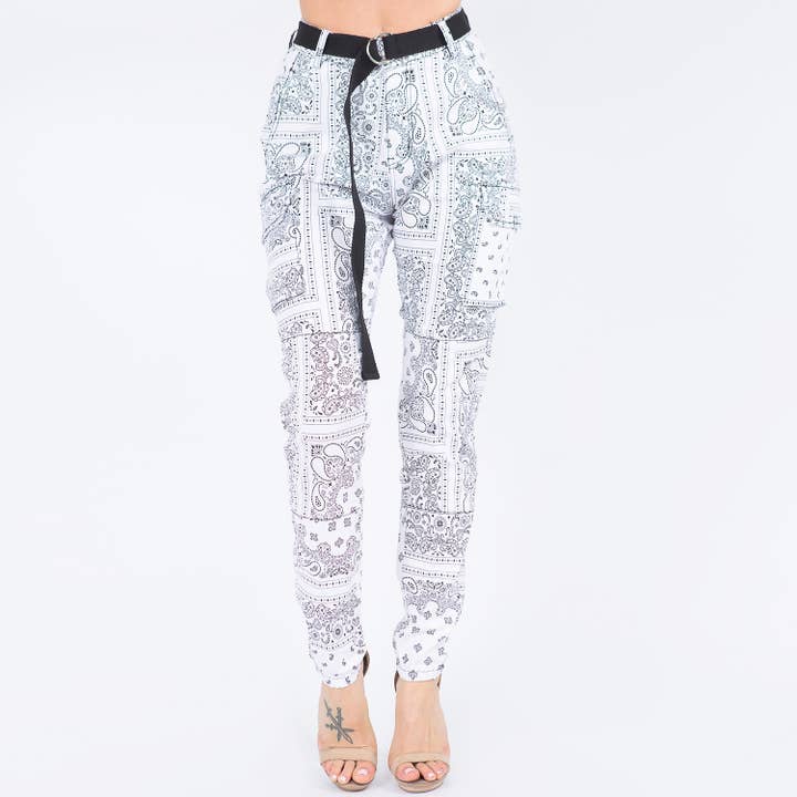 American Bazi – Großhandel Hose – Damen – BANDANA MUSTER JOGGER HOSEN-RJJ202241