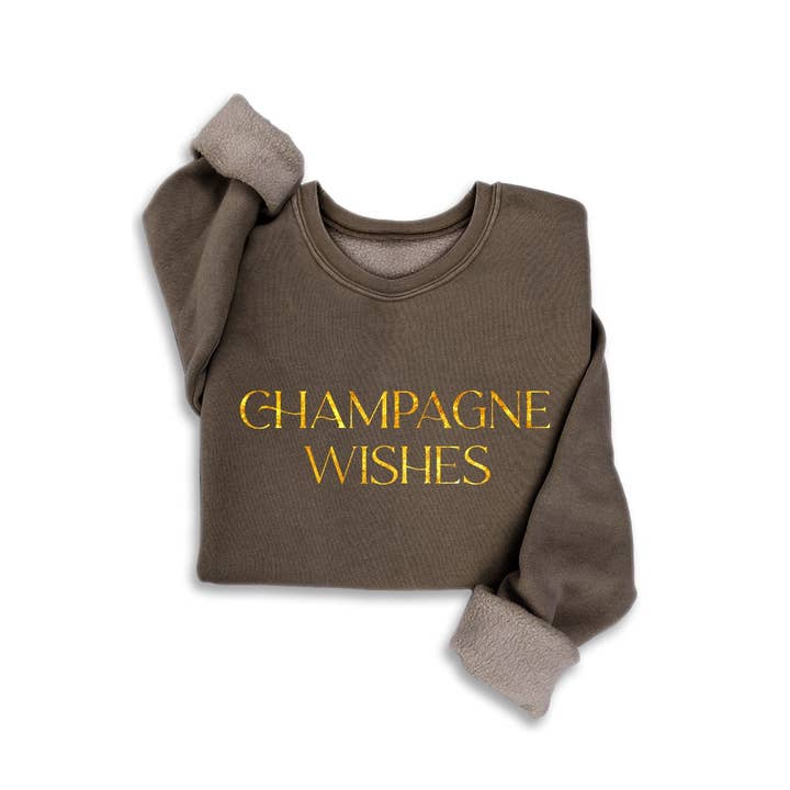 HRTandLUV - Wholesale Sweatshirt - Women's - CHAMPAGNE WISHES FOIL MINERAL SWEATSHIRTS1