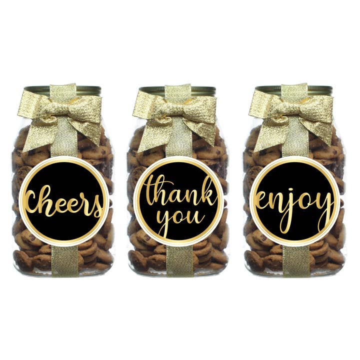Cookie Quart Jars - Black & Gold Assortment for wholesale by Oh, Sugar!