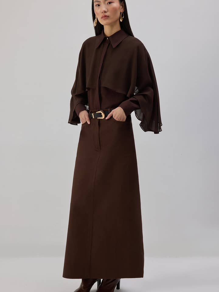 CAMICIA IN POPELINE CON DETTAGLIO IN CHIFFON per la vendita all'ingrosso da parte di Touché Privé