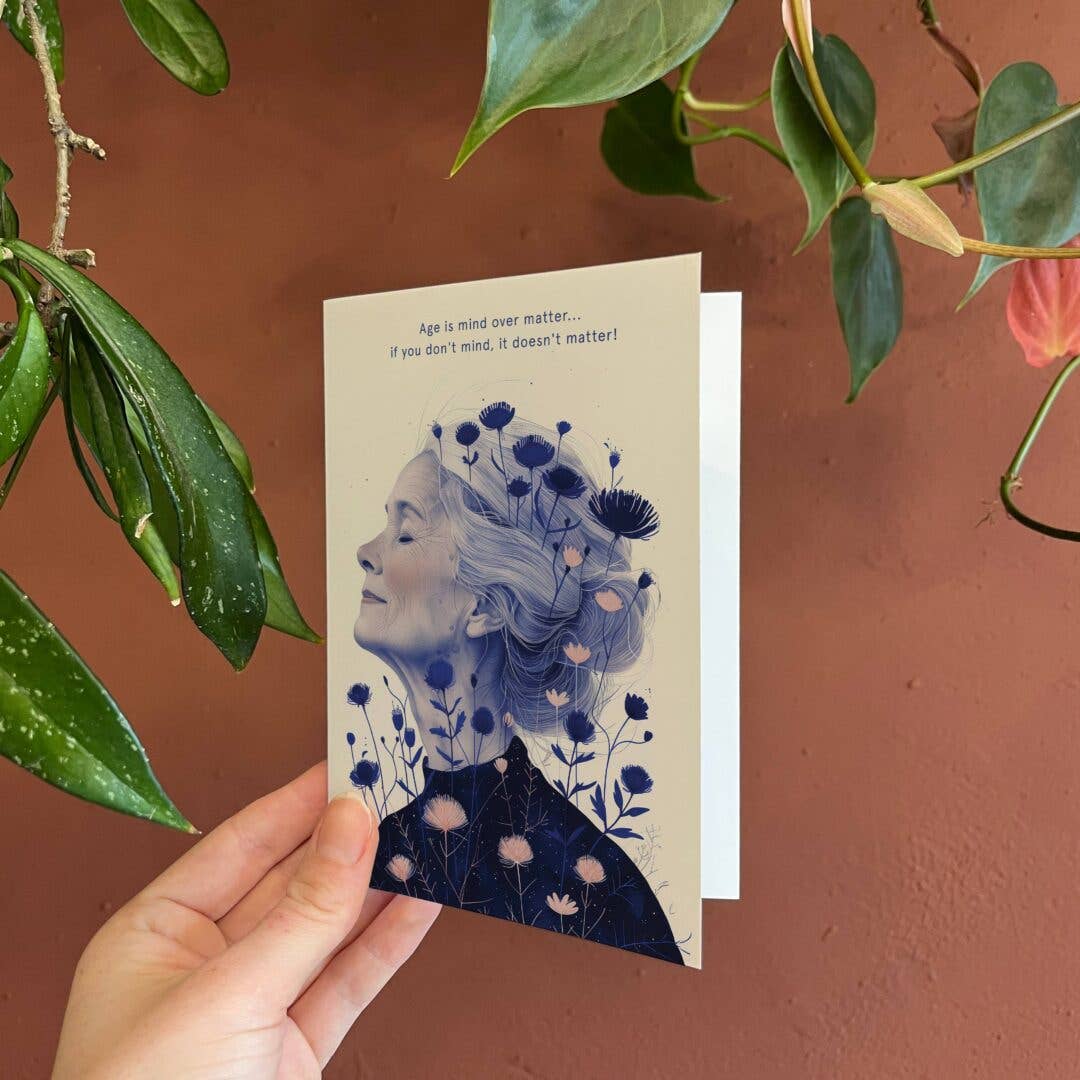 Botanopia - gifts , decor and cards for plant lovers - Vente Carte de vœux classique - Âge est une question d’esprit | Carte d’anniversaire | Anniversaire femme5