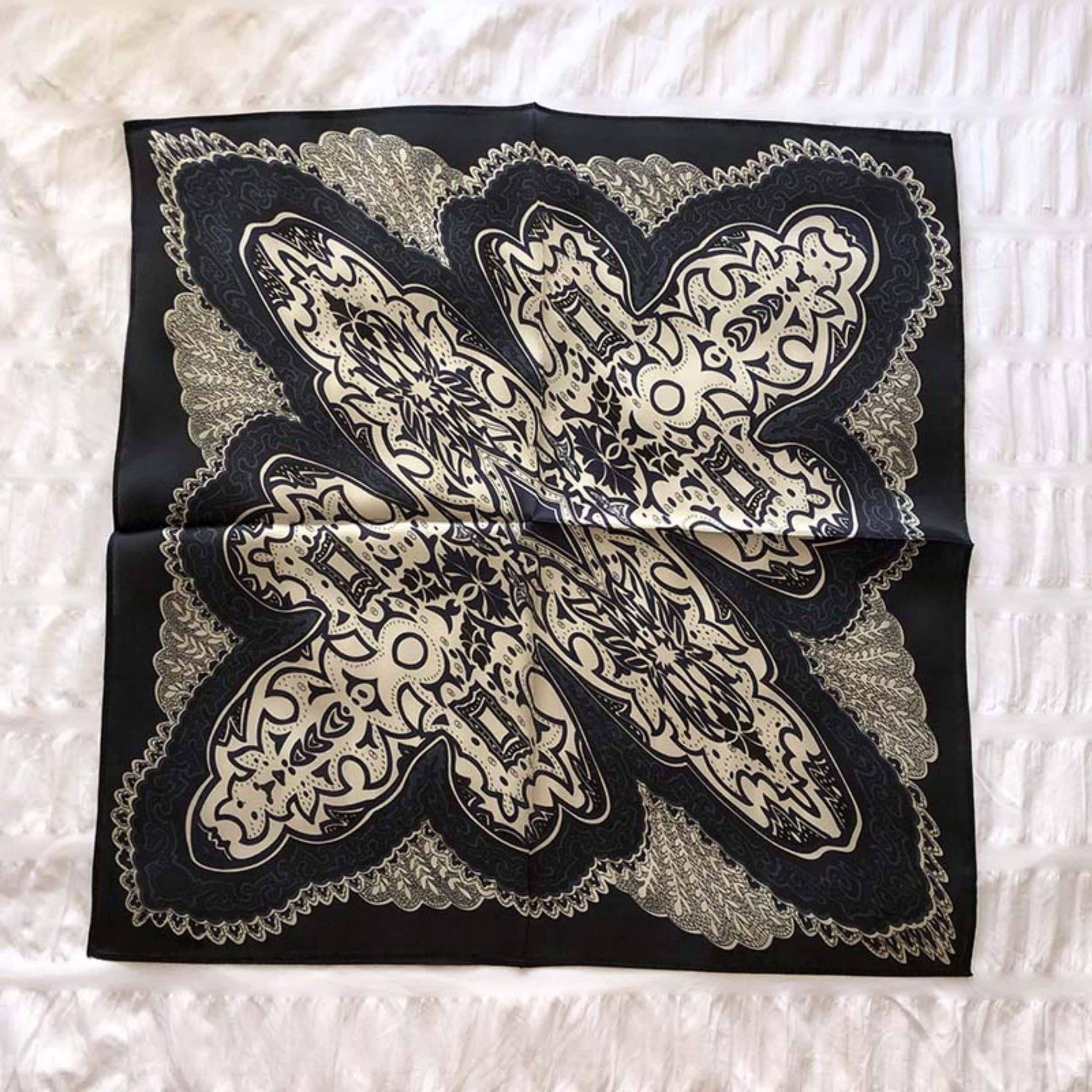 SueSilkHK - Wholesale Scarf - Women's - Navy blue Boho 100% mulberry Silk Scarf/Silk head scarf/Silk hair scarf/Silk neck scarf/Silk bandana/Bag Accessory/Gift for her/Navy blue1