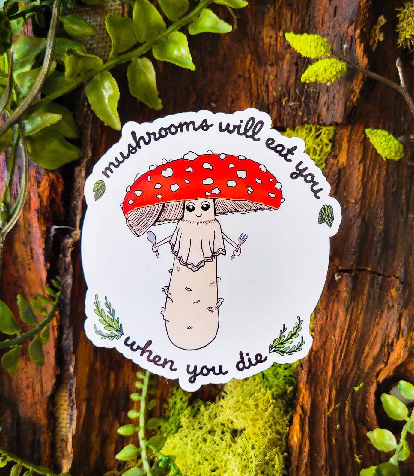 Mushroom Marauder - Vendita all'ingrosso Adesivo - I funghi ti mangeranno quando muori | Funny Mushroom Sticker0