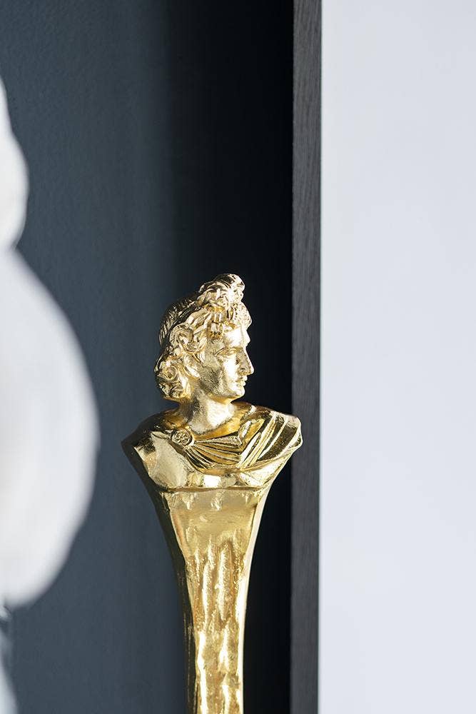 A&B Home Group Inc. - Wholesale Decorative Figurine - 5.5x5.5x32" Elongated Gold Roman Statue on White Marble Base11