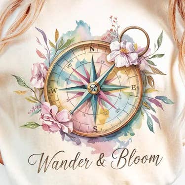 Wander & Bloom Comfort Colors Tee for wholesale by Stitched in Honey