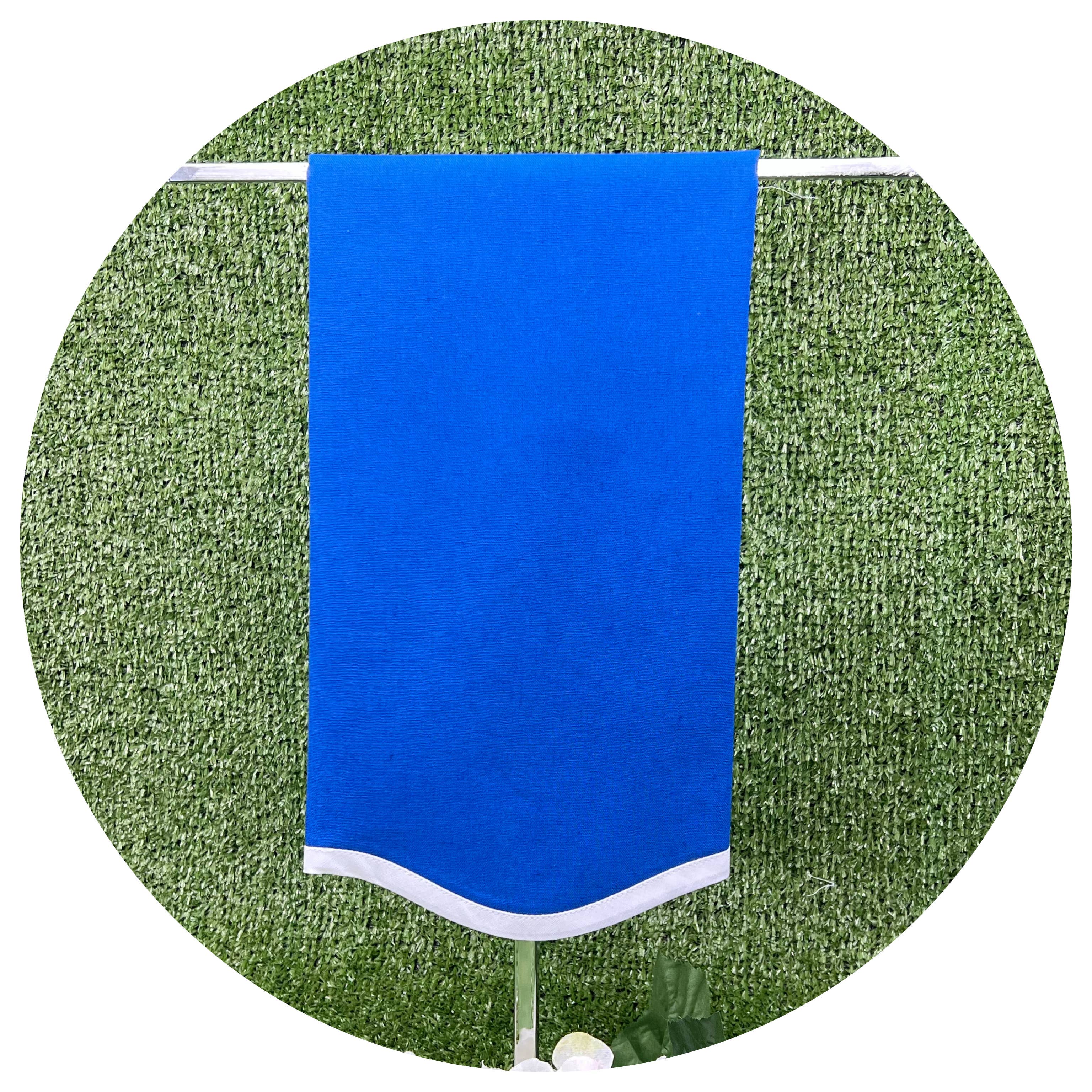 THE ROYALTY COLLECTION - Wholesale Hand Towel - Scallop Linen Blend Guest Towel With White Trim7