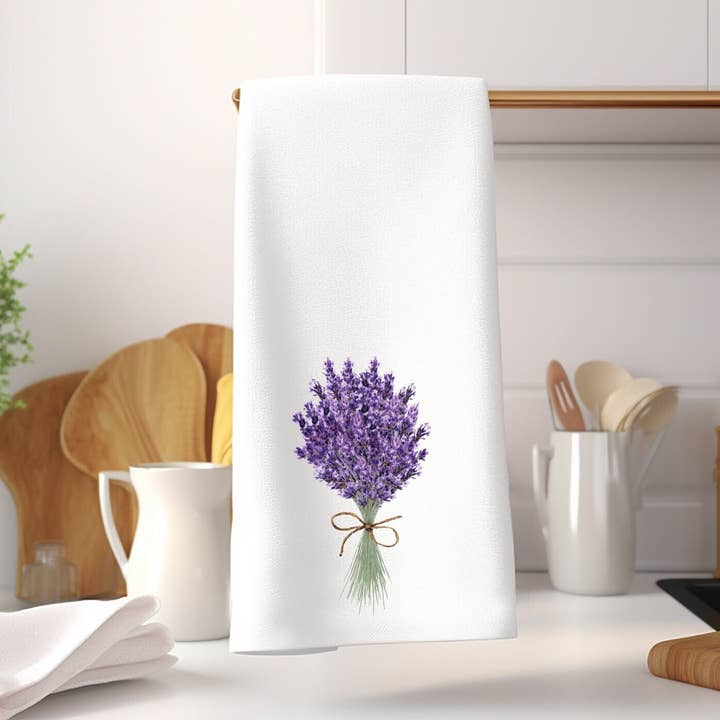 Fernville Creations - Wholesale Hand Towel - Lavender Towels for Kitchen, Bath, and Guest Use