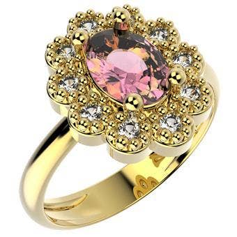 Bague CZ finie en or jaune 18 carats, bijoux pour femmes 14257 pour la vente par Gio Fantato