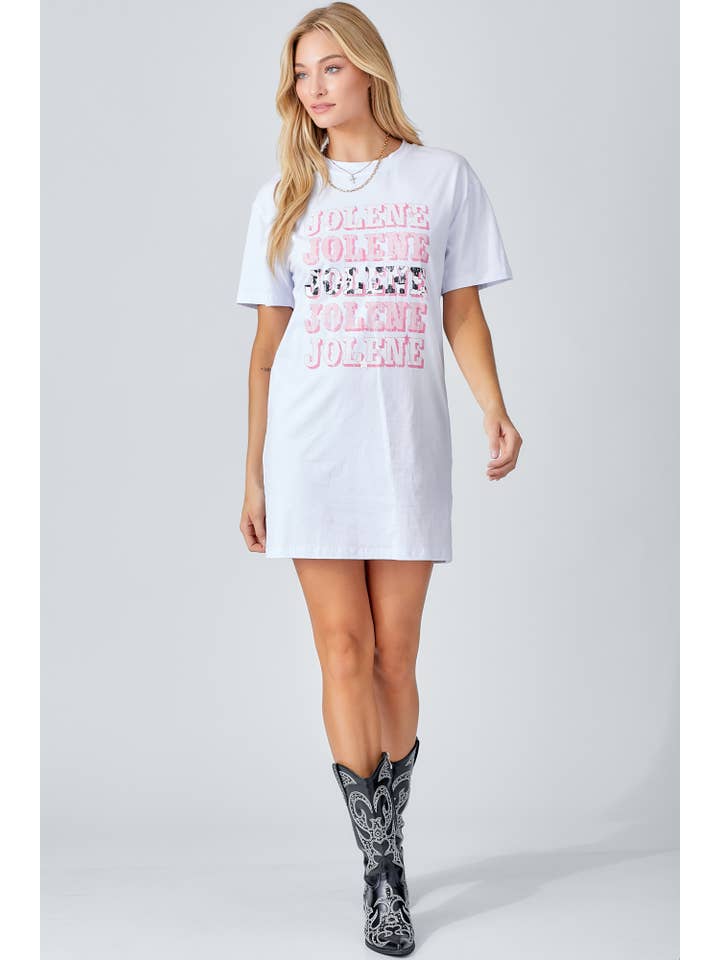 Baevely by Wellmade USA - Vendita all'ingrosso Vestito - Donna - ABITO T-SHIRT CON STAMPA GRAFICA JOLENE21