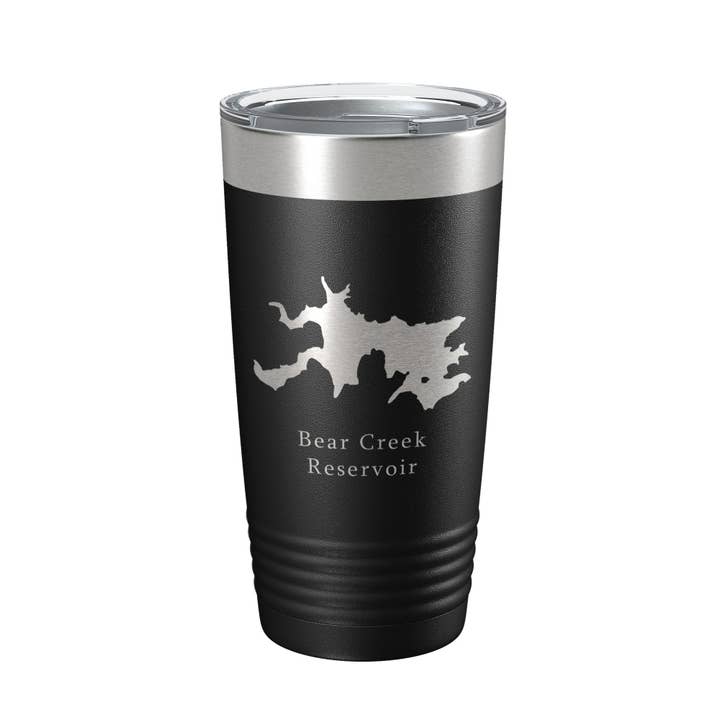 Bear Creek Reservoir Map Tumbler Reisebecher, isolierter Kaffeebecher mit Lasergravur, Lake Athens Jefferson Georgia, 20 oz für den Großhandel von CarveBright