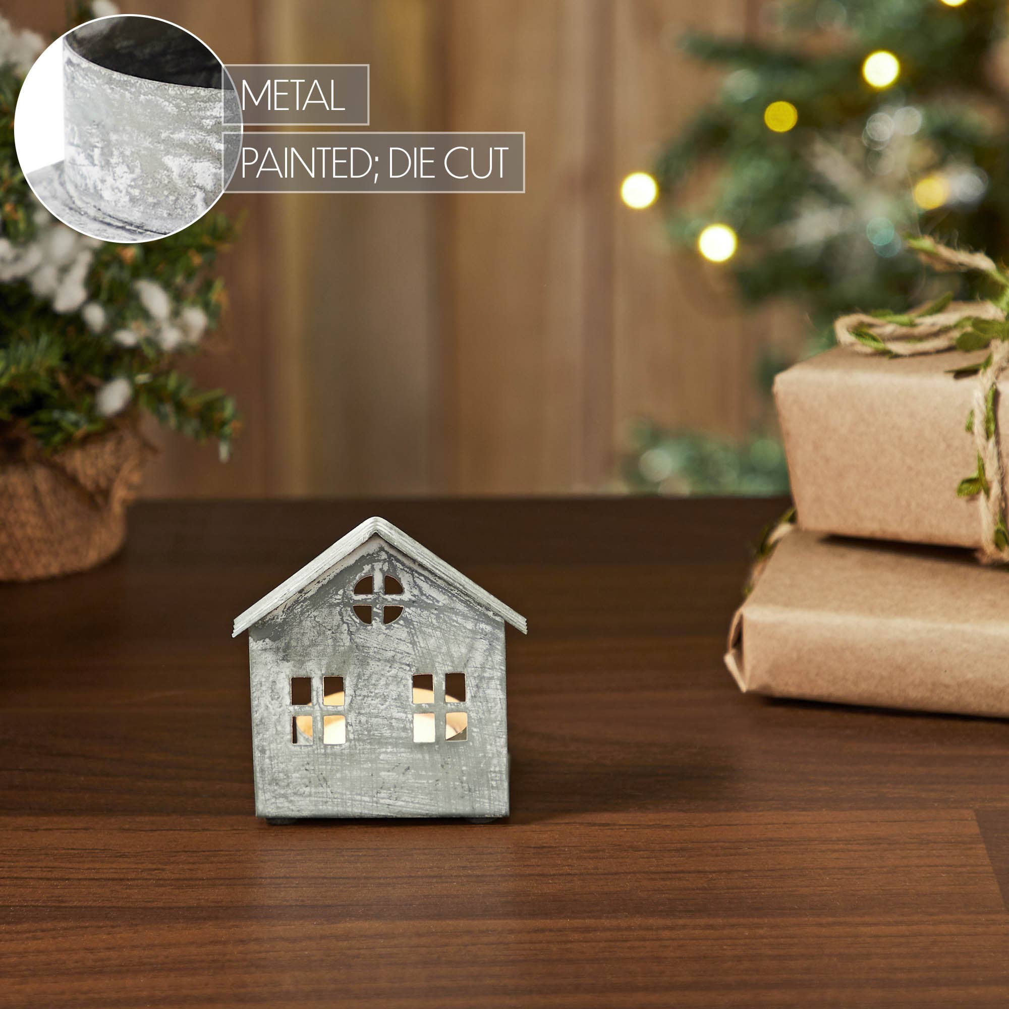 VHC Brands - Wholesale Candle Holder - Tealight Holder Metal Village House G Antique Grey 3.25x2.75x26