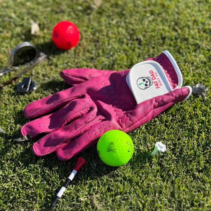 pink cabretta golf glove for wholesale by Fat Dad Golf Co.