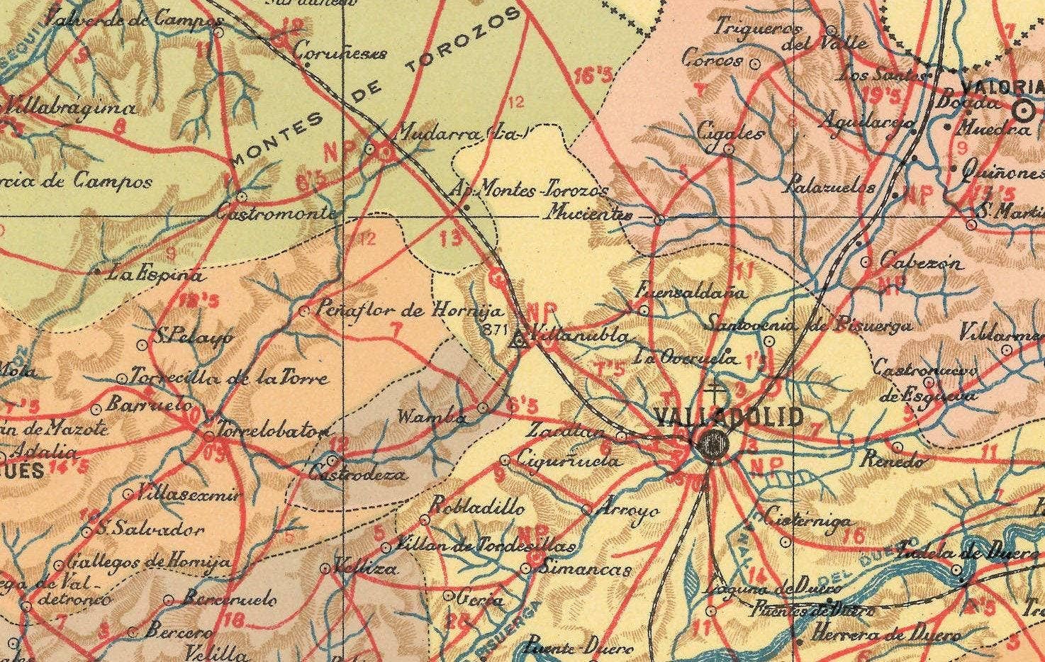 OldCityPrints - Old Maps and Posters - Wholesale Art Print - Old Map of Valladolid Region 1900 Spain Espana | Vintage Map Wall Art Print1