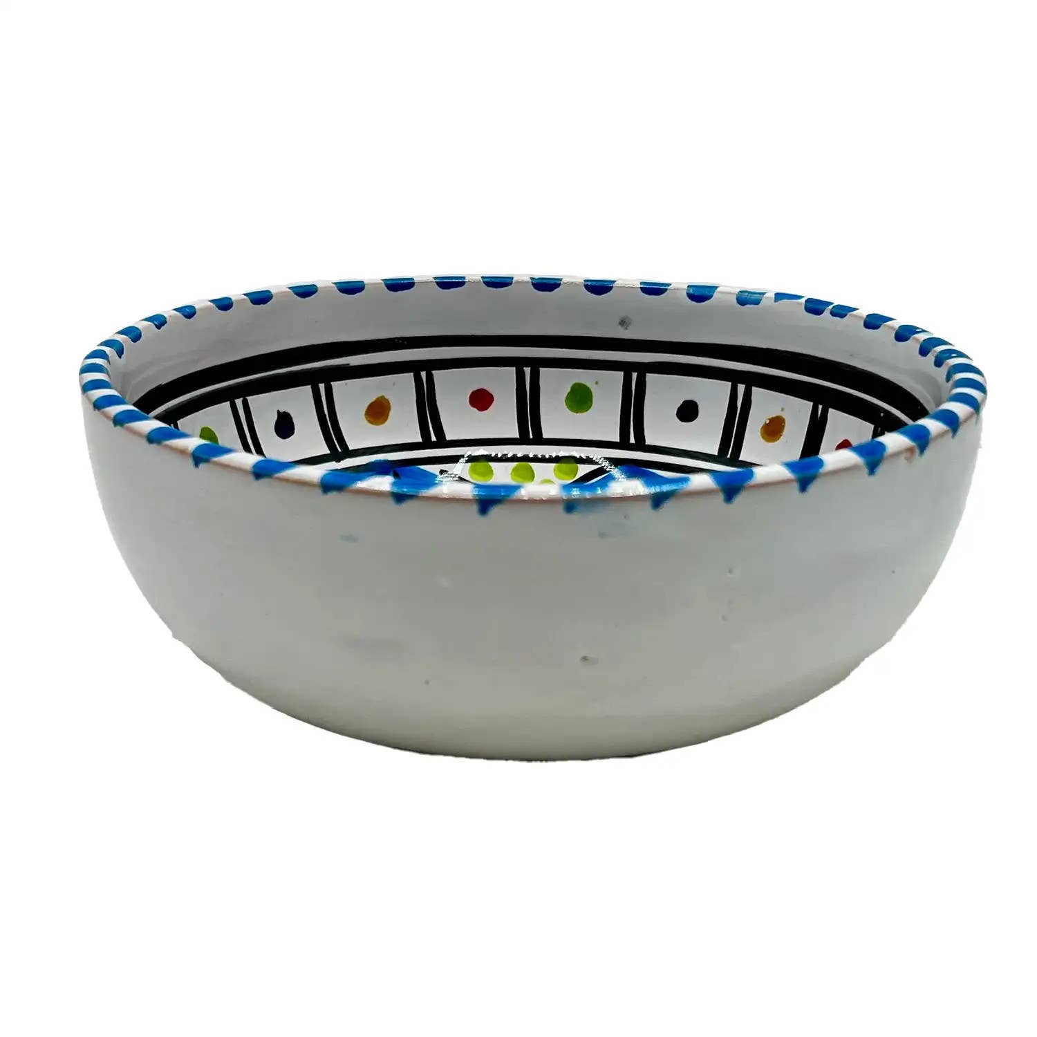 Etnico del Mondo - Wholesale Decorative Plate/Dish/Bowl - Tunisian Decorated Ceramic Bowl Diameter 13 cm #42