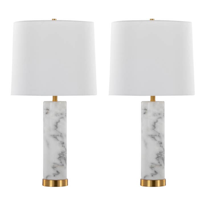 Marbella 26" Marble Table Lamp - Set of 2 for wholesale by LumiSource and Grandview Gallery