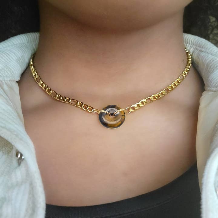 Tigers Eye Ring Necklace for wholesale by The Casson Collection