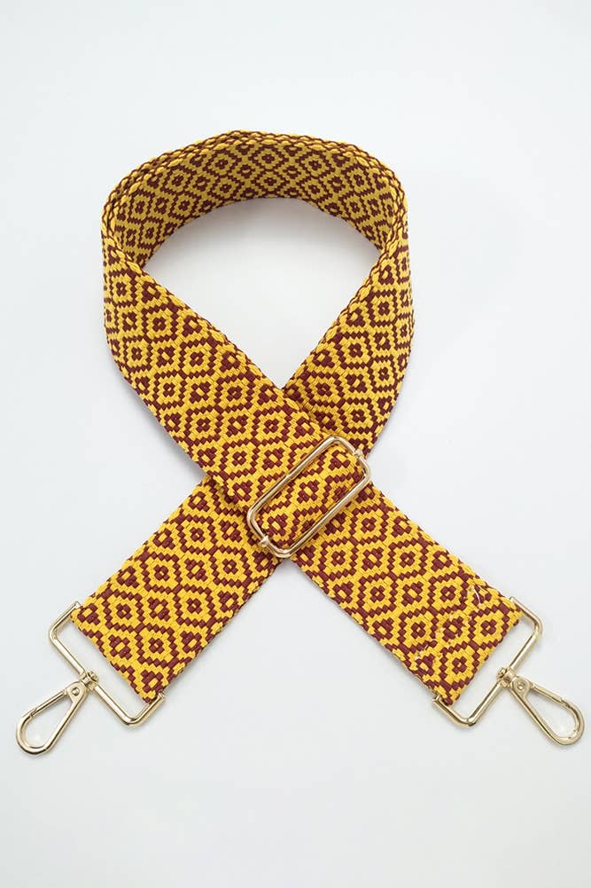 Hana - Vente Sangle pour sac – femme - Bandoulière pour sac à motif géométrique3