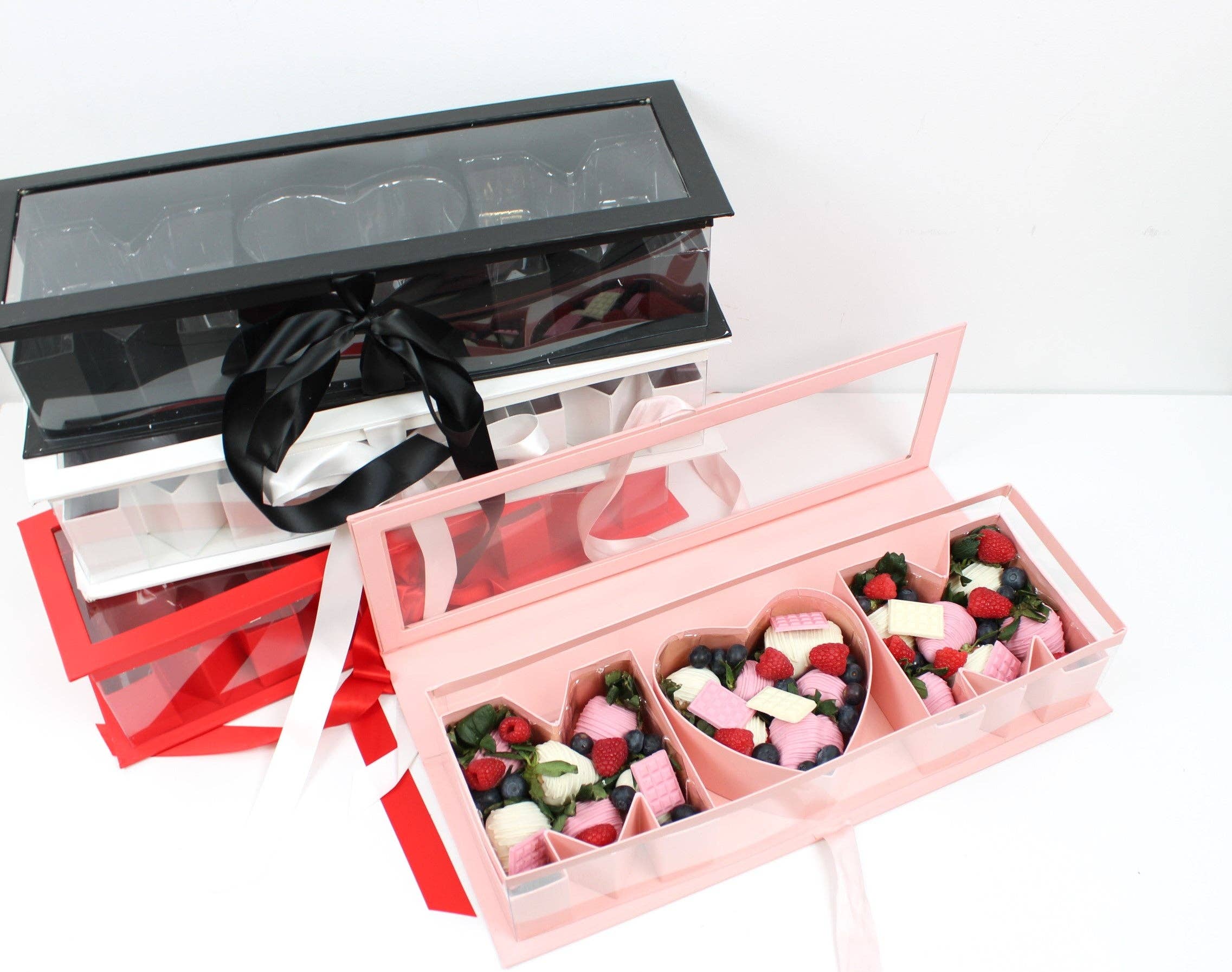 Elegant Design Supply – wholesale Presentbox – MOM fyllbar blomlåda med klar PVC-topp, plastfoder och satinband1