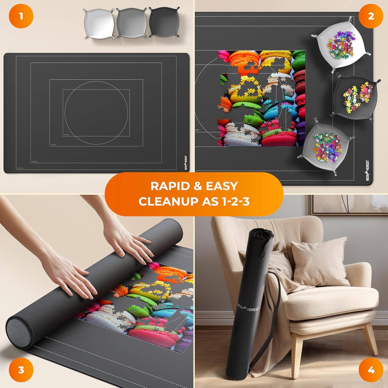 Newverest – wholesale Puzzle – Adult – Newverest Jigsaw Puzzle Mat Roll Up Saver Pad Up to 3000 pcs6