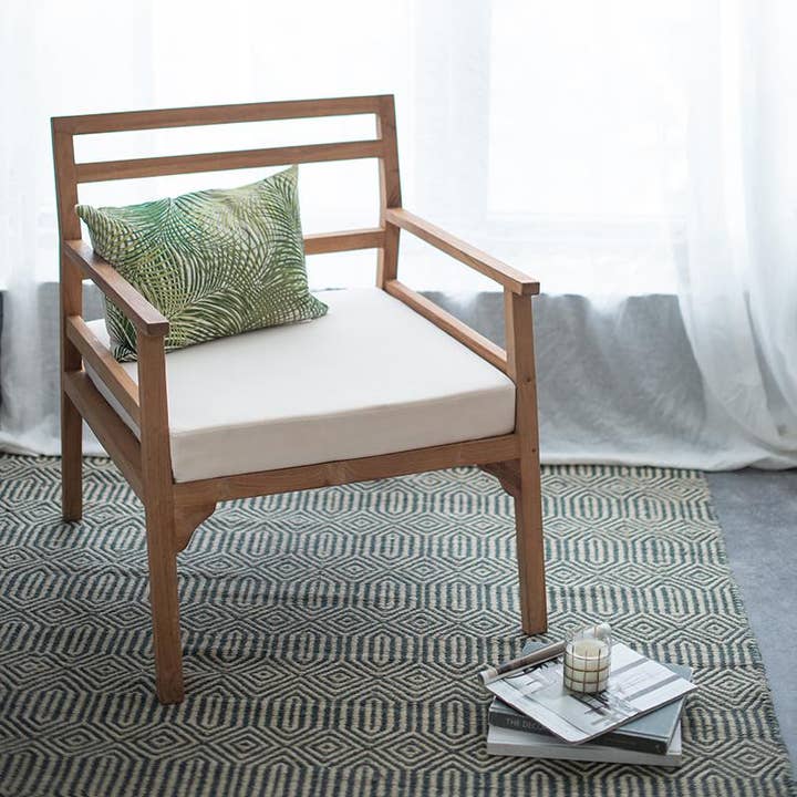 28x31x34" Teak Arm Chair - White/Brown for wholesale by A&B Home Group Inc.