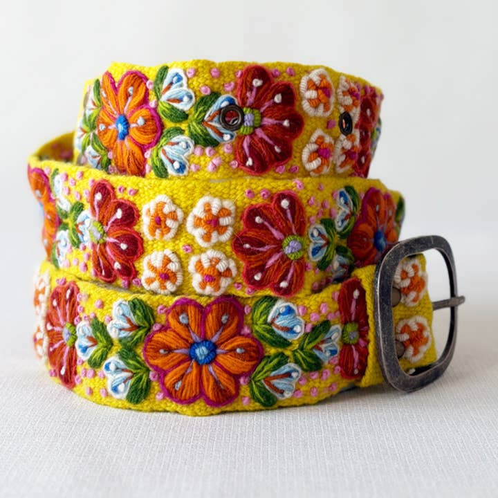 Golden Delicious geborduurde wollen riem voor wholesale door Jenny Krauss