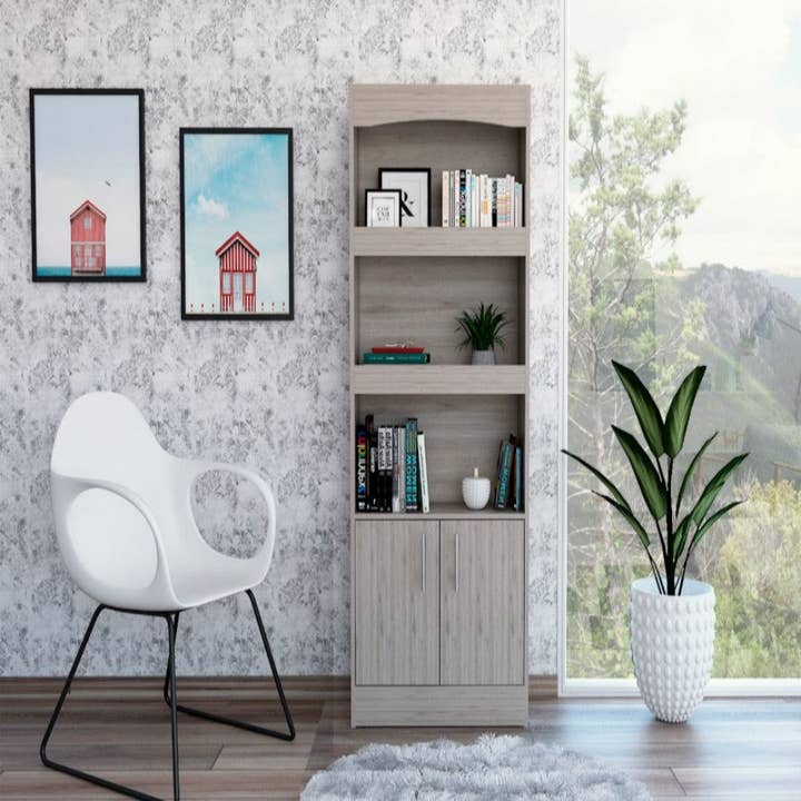Treevol Furniture - Wholesale Bookcase - Bookcase Denver, Office, Light Gray
