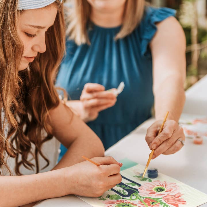 Elle Crée (She Creates) - Wholesale DIY craft kit - Poppies in Vase Paint-by-Number Kit6