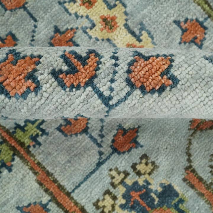 The Rug Decor, Inc. - Wholesale Area Rug - 8x10, 9x12, 10x14 and 12x15 Hand Knotted Rust and Blue Traditional Persian Vintage Heriz Serapi Wool Rug | TRDCP204