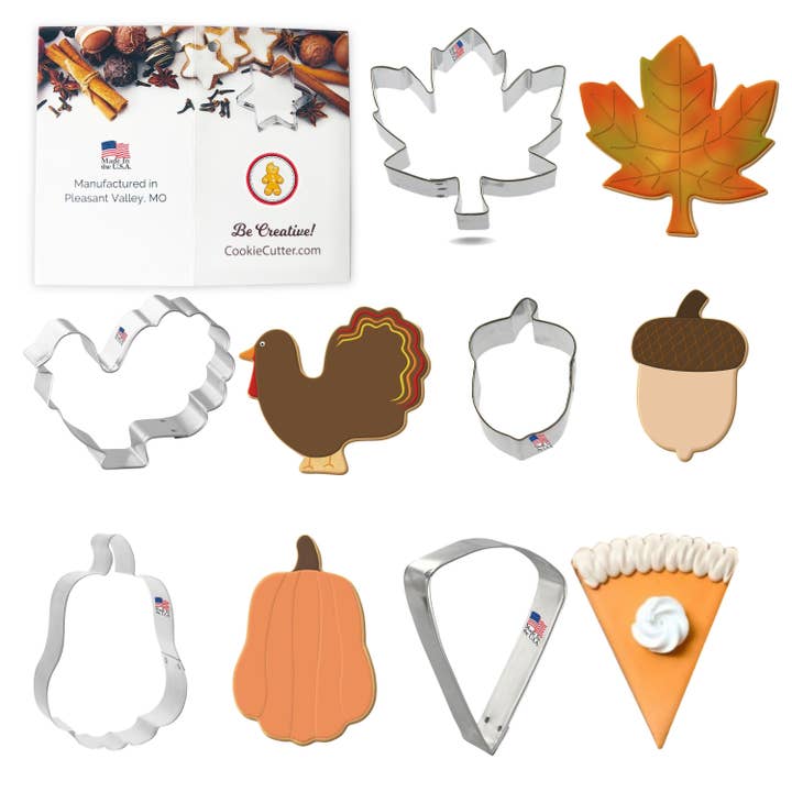 CookieCutter.com - Wholesale Cookie Cutter - Thanksgiving Cookie Cutter 5 Pc Set HS0563