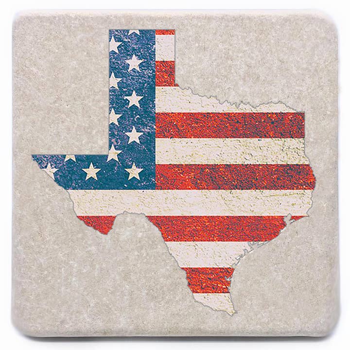 Your State Silhouette American Flag Stone Coaster for wholesale by Noomoon