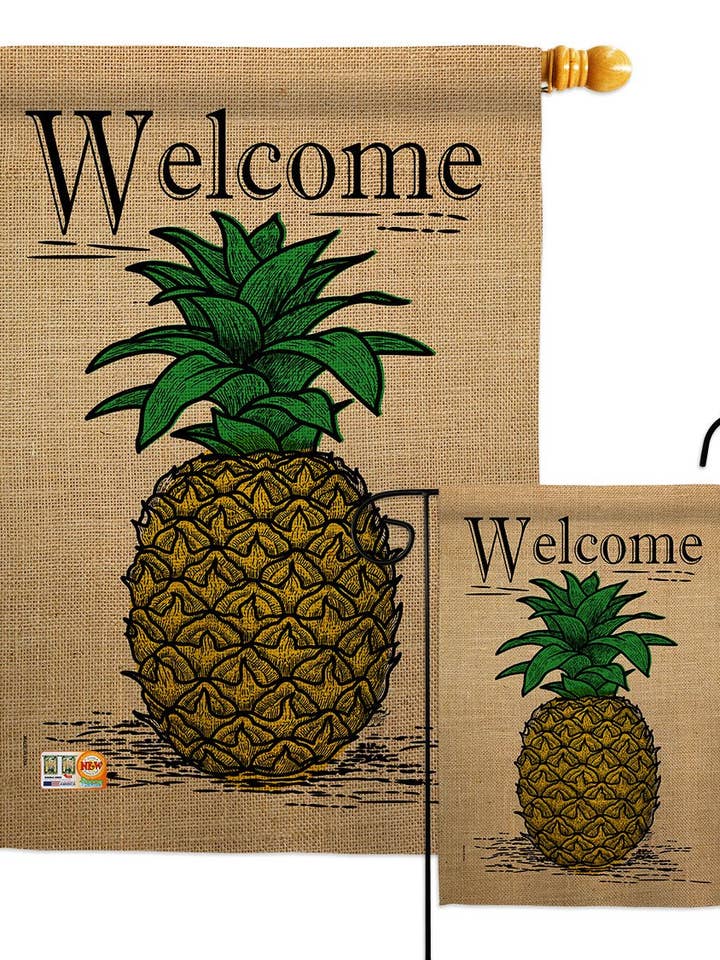Classic Pineapple Food Fruit Decor Flag for wholesale by Two Group Flag Co