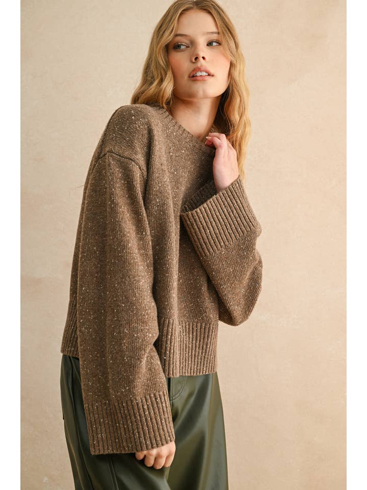 MIOU MUSE - Wholesale Knit Sweater - Women's - T3748   SPRINKLED EFFECT SWEATER6
