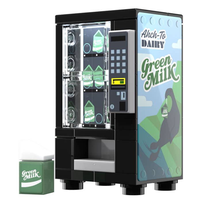 B3 Customs - Wholesale Building Set - Kids - Green Milk Vending Machine Building Set made using LEGO parts - B3 Customs