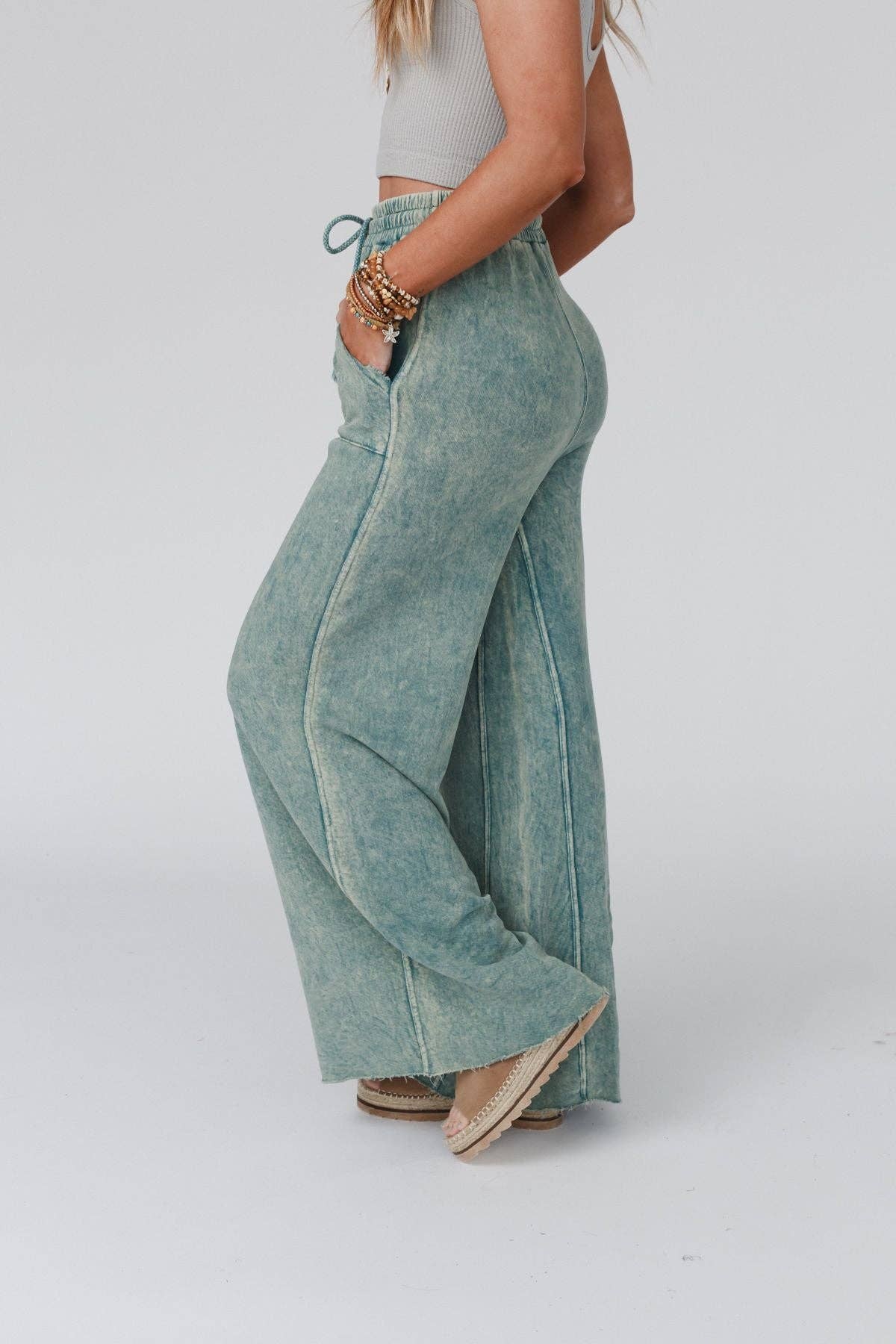 Three Bird Nest - Wholesale Pants - Women's - Relaxing Robin Wide Leg Pant - New Teal5