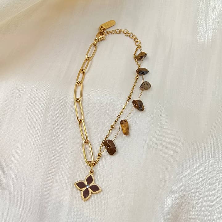 Bracciale a catena semplice con pietre - Natalie per la vendita all'ingrosso da parte di Lovelika