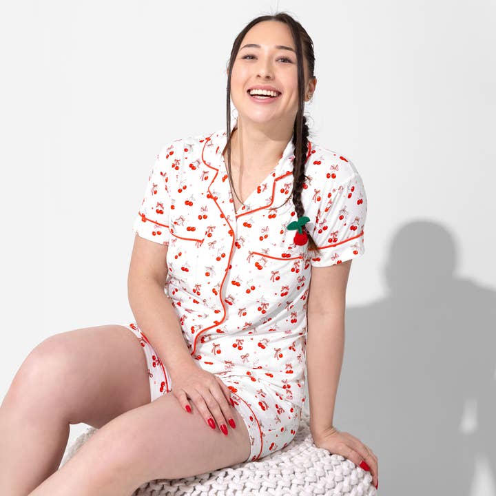 Cherry On Top Bamboo Women's Pajama Short Set and other Purchase Wholesale cherry pajamas. Free Returns & Net 60 Terms on Faire trending on Faire.