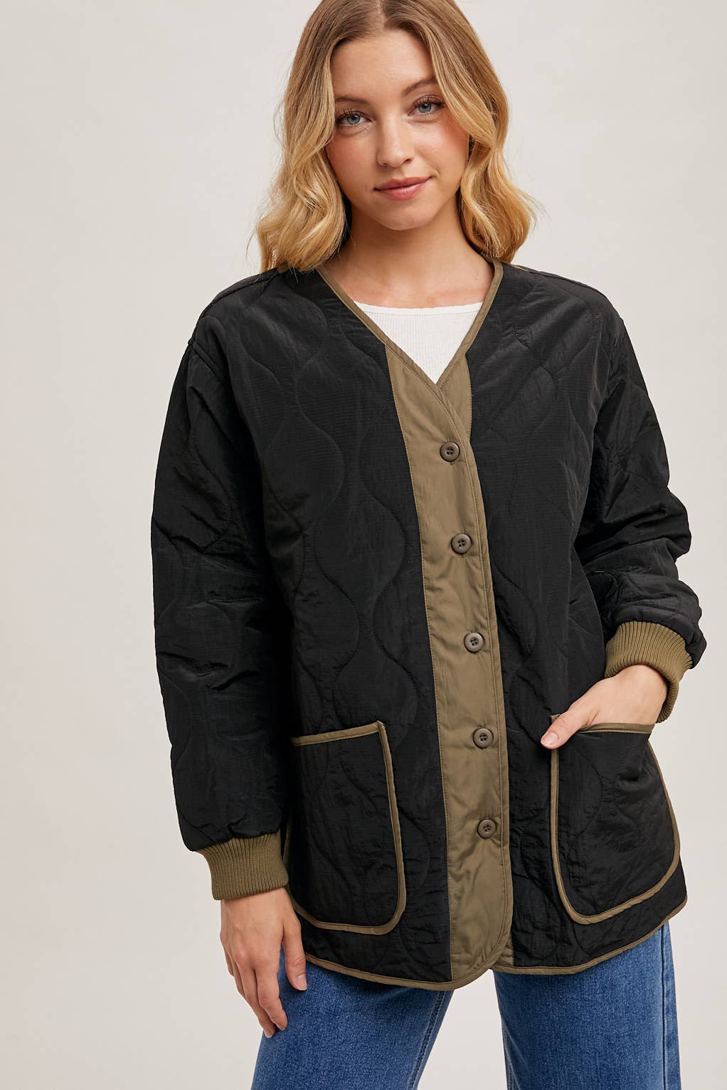 Bluivy - Wholesale Jacket - Women's - BUTTON UP QUILTED JACKET15