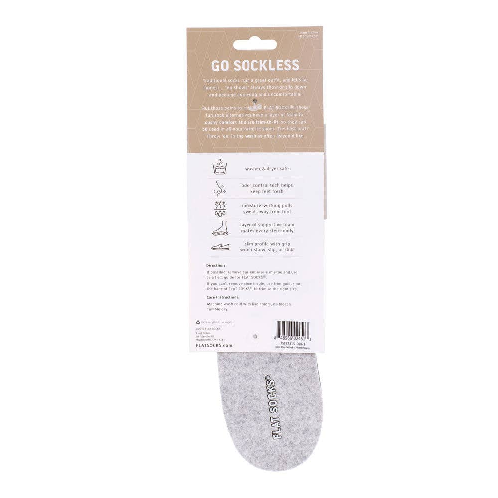 FLAT SOCKS - Wholesale Socks - Unisex - Light Heather Grey FLAT SOCKS6