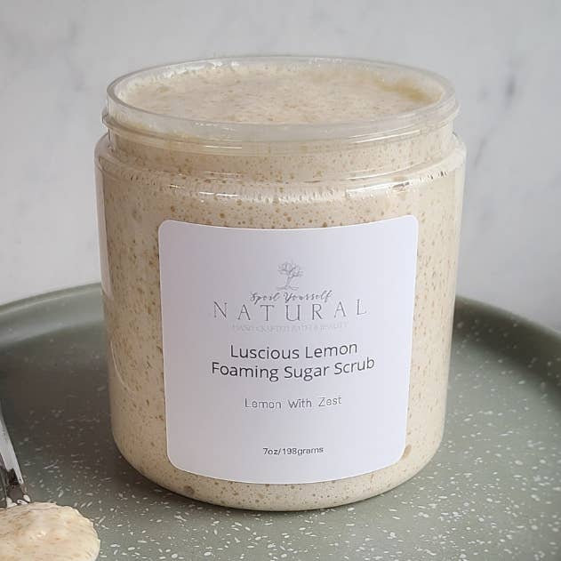 Luscious Lemon Sugar Scrub for wholesale by Spoil Yourself Natural