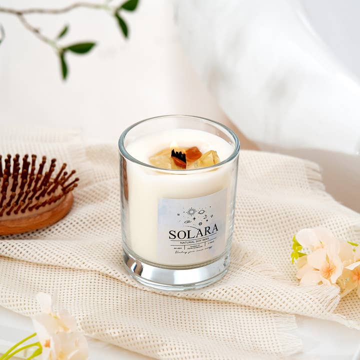 Nova Radiance Co. - Wholesale Jar/Filled Candle - Crystal-infused Candle (7.7oz) | Solara 6