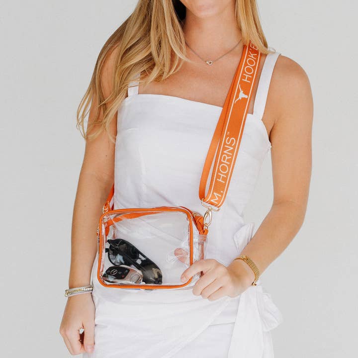 Desden – Großhandel Umhängetasche - Damen – Bridget Klare Tasche mit gemusterten Schulterriemen - Texas4