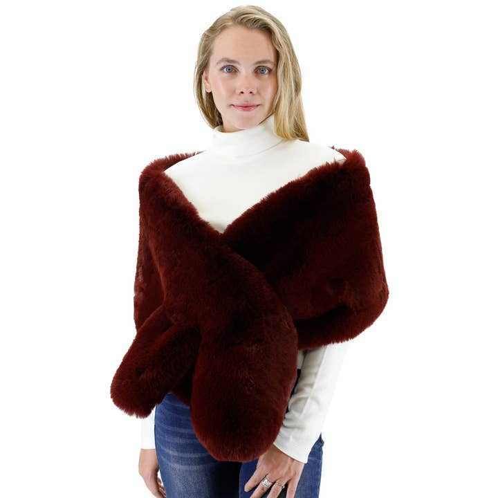 TAPA fashion - Wholesale Fur/faux fur coat – Women's - Mink Fur Shawl Wide P3735 (3PC)7