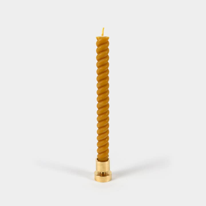 54 Celsius – wholesale Tapered candle/candlestick – Spiral Beeswax Candles (2 pack) - Natural