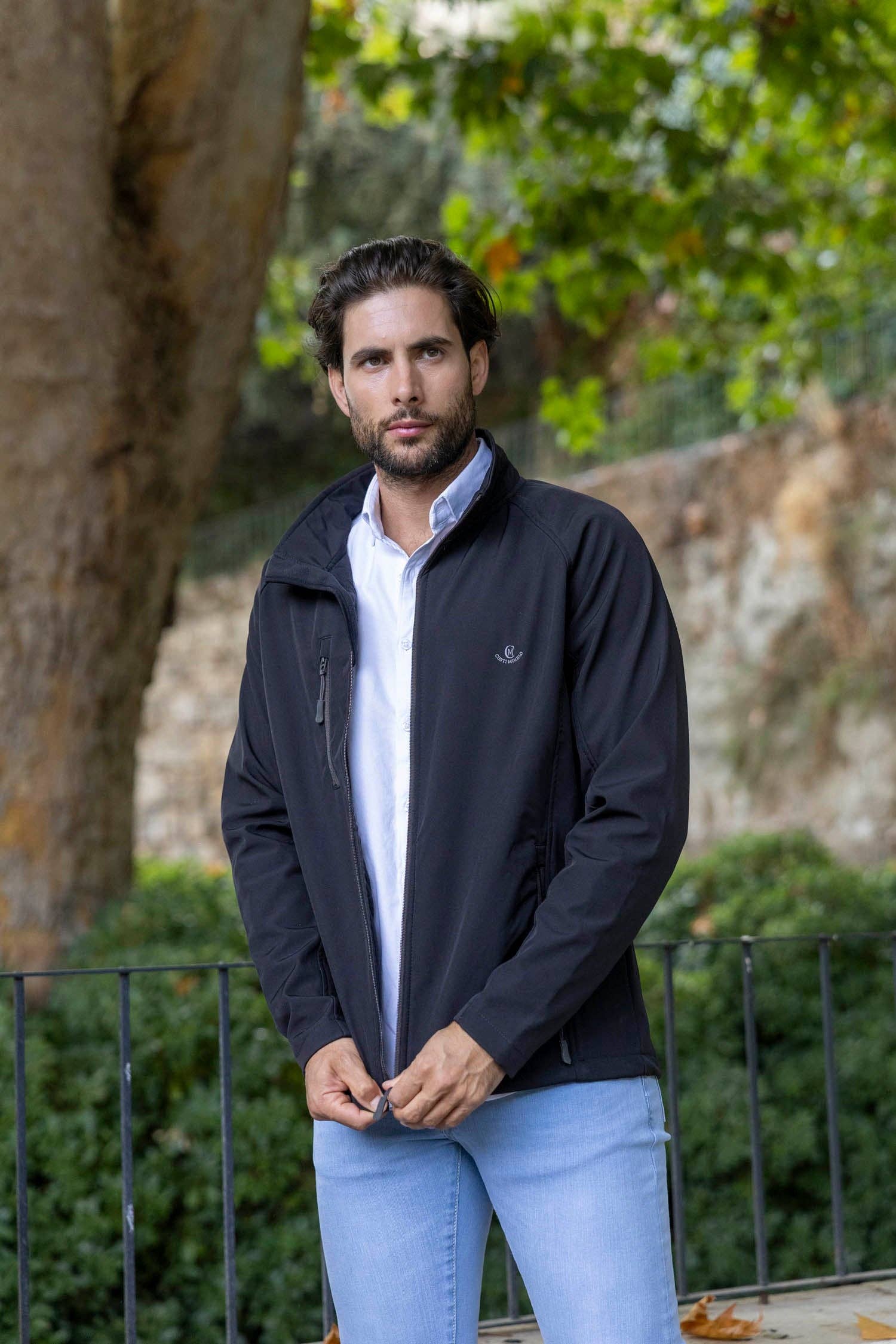 Custi Mikelo: Made in Spain - Wholesale Jacket - Men's - Black Technical Jacket | Balearic Islands1