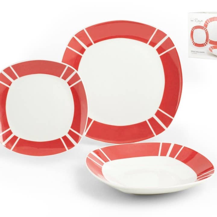 18-delt porcelænssæt Quadro Rouge for engroshandel hos H&H