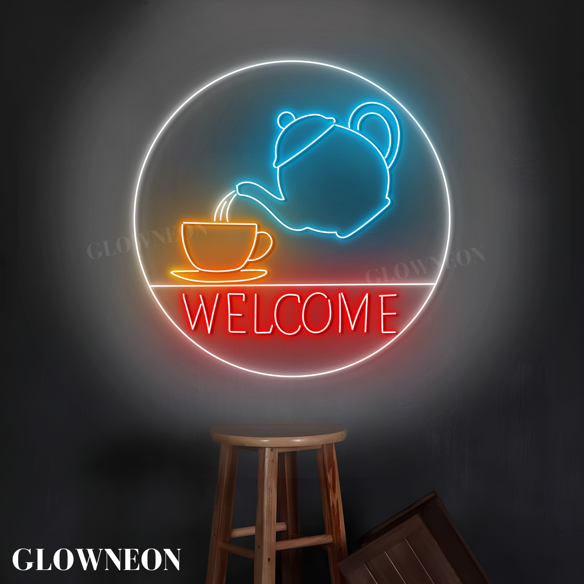 Glow Neon - Wholesale Neon Sign - Welcome Tea Shop Wall Neon Sign, Coffee Tea Room Wall Art2